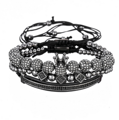 Micro-encrusted drill ball bracelet
