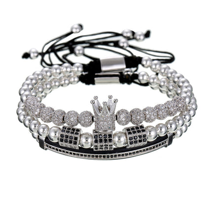 Micro-encrusted drill ball bracelet