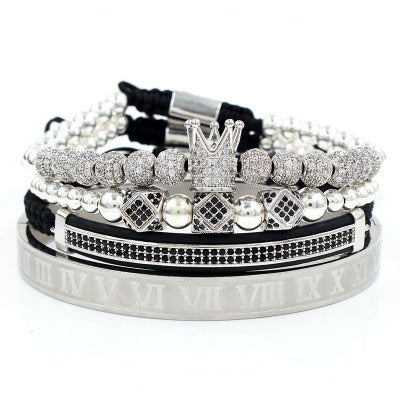 Micro-encrusted drill ball bracelet