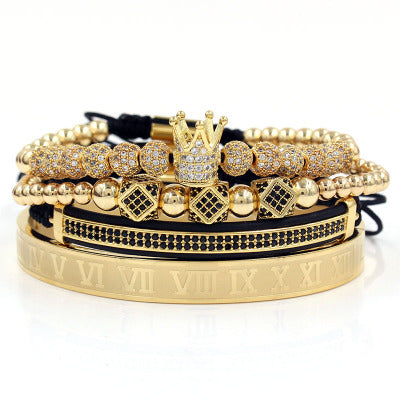 Micro-encrusted drill ball bracelet