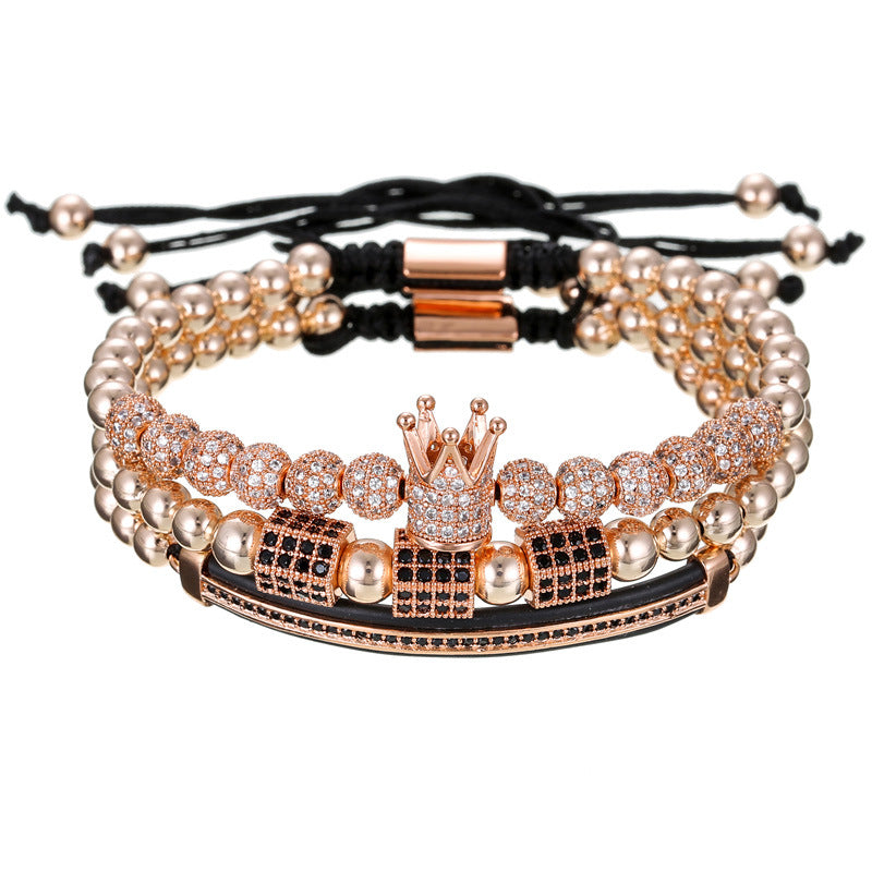 Micro-encrusted drill ball bracelet