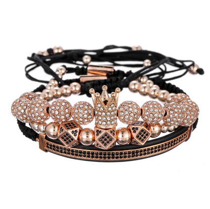 Micro-encrusted drill ball bracelet