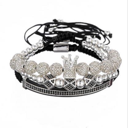 Micro-encrusted drill ball bracelet