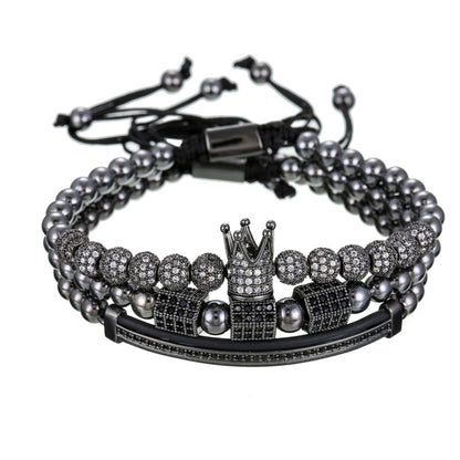 Micro-encrusted drill ball bracelet