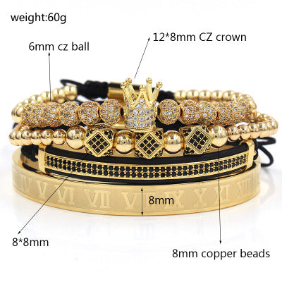Micro-encrusted drill ball bracelet