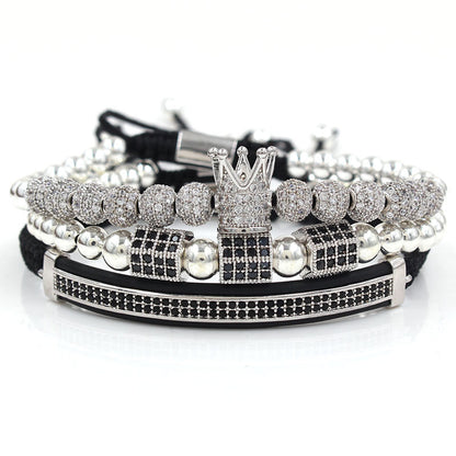 Micro-encrusted drill ball bracelet
