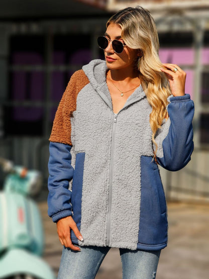 Long  Velvet Stitching  Jacket