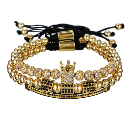 Micro-encrusted drill ball bracelet