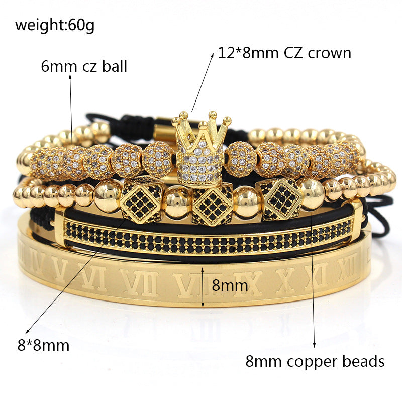 stainless steel bracelet four-piece Suite