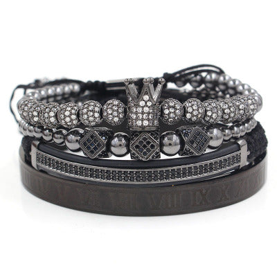 Micro-encrusted drill ball bracelet