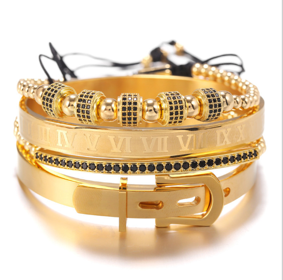 stainless steel bracelet four-piece Suite