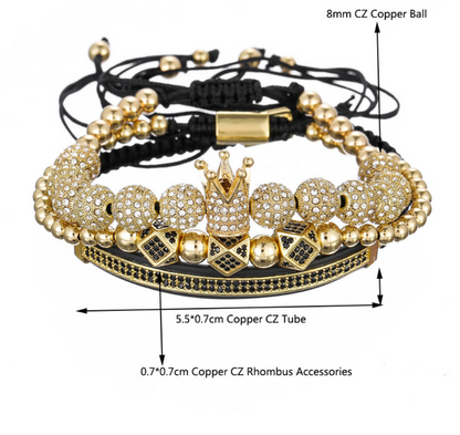 Micro-encrusted drill ball bracelet