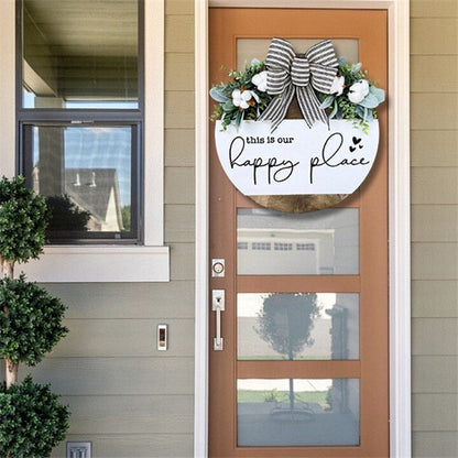 Happy Wreath - This Is My/Our Happy Place Wreath
