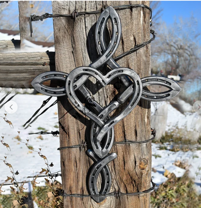CrossHeart - Natural Horseshoe Cross With Heart