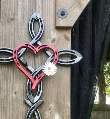 CrossHeart - Natural Horseshoe Cross With Heart