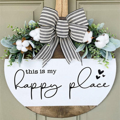 Happy Wreath - This Is My/Our Happy Place Wreath